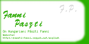 fanni paszti business card