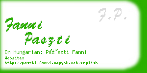 fanni paszti business card